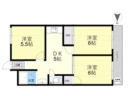 第1高山ハイツ(3DK/3階)の間取り写真