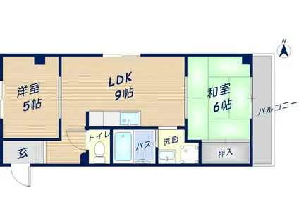 Mプラザ菱江(2LDK/3階)の間取り写真