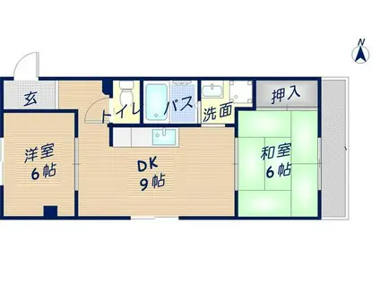 Mプラザ菱江(2LDK/4階)の間取り写真