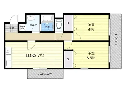 ルディシアコート(2LDK/5階)の間取り写真