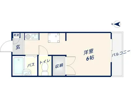 メゾン クリサンテーム(1K/2階)の間取り写真