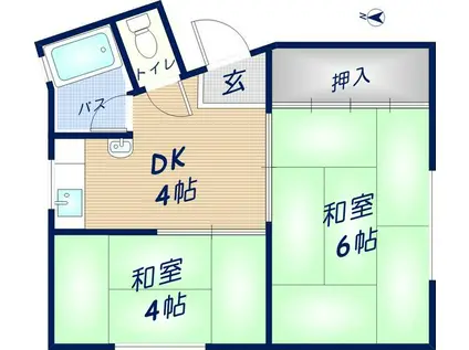 坂下マンション(2DK/3階)の間取り写真