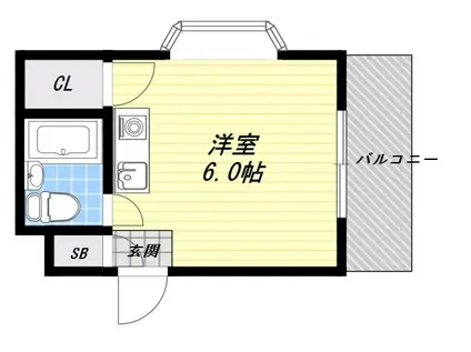ハイム旭町(ワンルーム/3階)の間取り写真