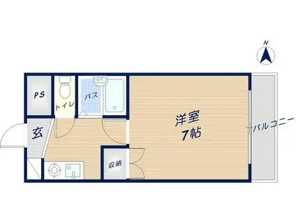 アベニューリップル吉田(1K/3階)の間取り写真