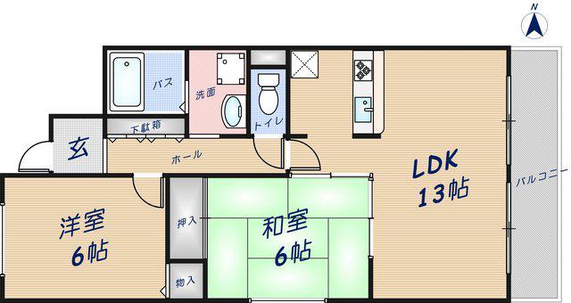 サンブリーズ(2LDK/2階)の間取り写真