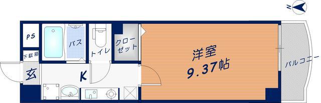 R-FLATS(1K/4階)の間取り写真