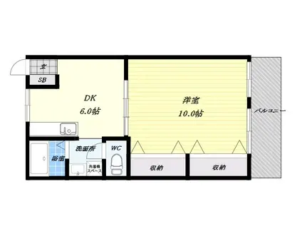 シャトー西村(2DK/2階)の間取り写真