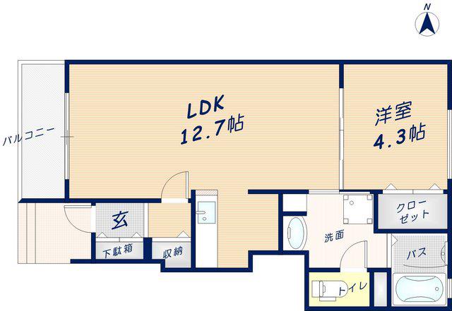 エミュール5(1LDK/1階)の間取り写真