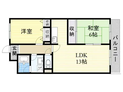 メゾン・ヌーボー(2LDK/1階)の間取り写真