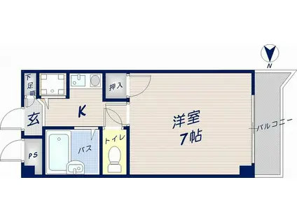 ニューセンチュリー玉串(1K/2階)の間取り写真