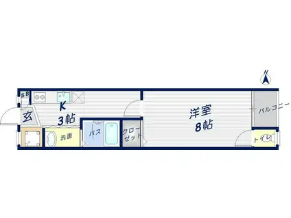 昭和町ニューOKマンション(1K/3階)の間取り写真