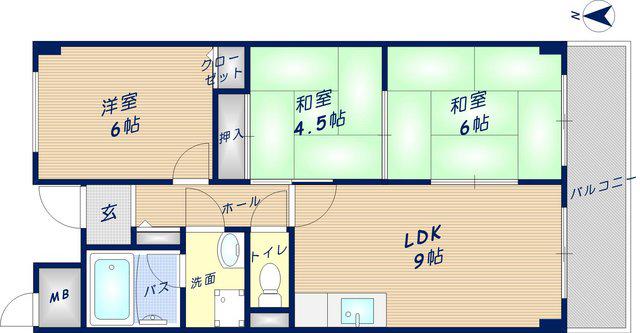 コンフォートステージ1(3DK/3階)の間取り写真