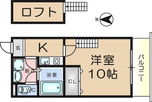プルメリアコート(1K/3階)の間取り写真