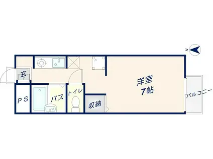 ラプリマ(1K/1階)の間取り写真