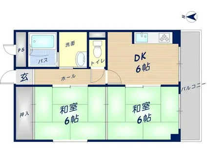 アーバンヒル石切(2DK/2階)の間取り写真