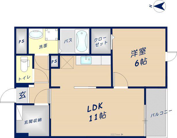 アルカディアⅡ(1LDK/3階)の間取り写真