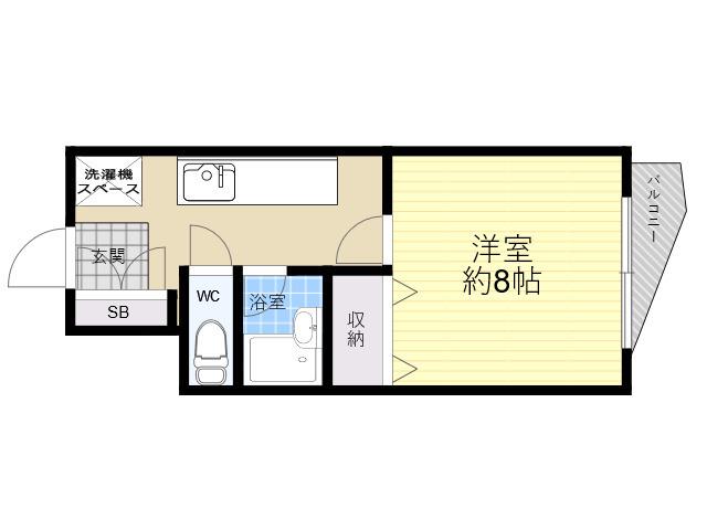 北口ハイツⅠ(1K/2階)の間取り写真