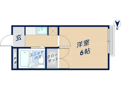 石切CTスクエア(1K/2階)の間取り写真