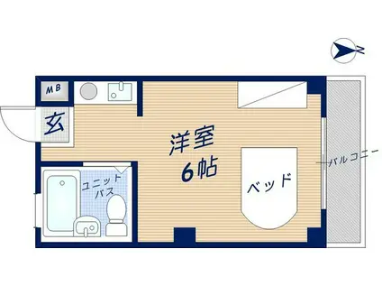 プラットホーム額田駅前(ワンルーム/3階)の間取り写真