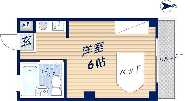 プラットホーム額田駅前(ワンルーム/4階)の間取り写真