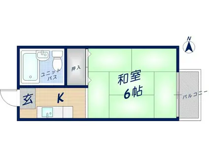 サンシティ本町(ワンルーム/1階)の間取り写真