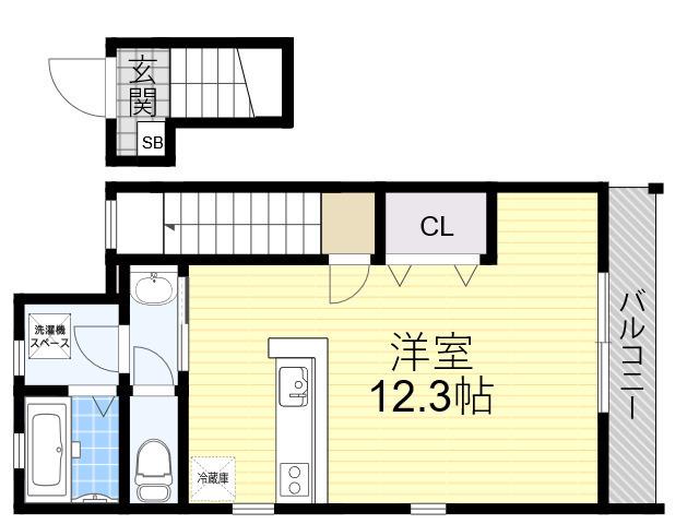 グレースヴィラ(ワンルーム/2階)の間取り写真