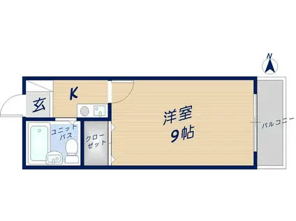 シャトーニューライフイースト(1K/2階)の間取り写真