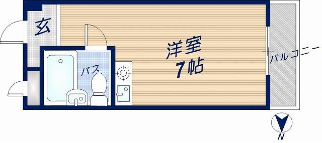 リリーフ明日香新石切(ワンルーム/2階)の間取り写真