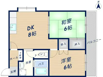 コーポ・ヒロ(2DK/3階)の間取り写真