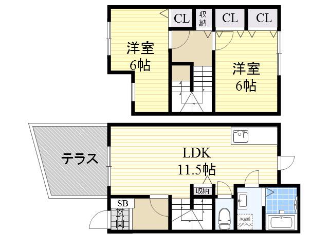 ルミエールヴィラ(2LDK)の間取り写真
