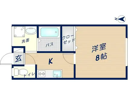 瓢箪山大発マンション(1K/3階)の間取り写真