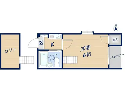 オーナーズマンション瓢箪山(1K/1階)の間取り写真