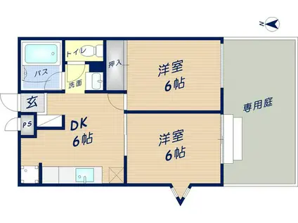 マ・メゾン(2DK/1階)の間取り写真