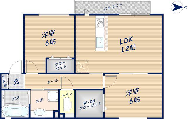 グランシエル(2LDK/1階)の間取り写真