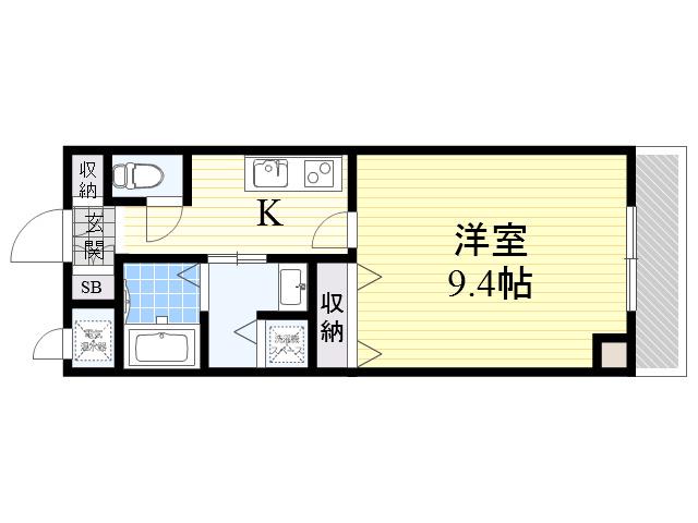 コンフォートエヌズ(1K/4階)の間取り写真