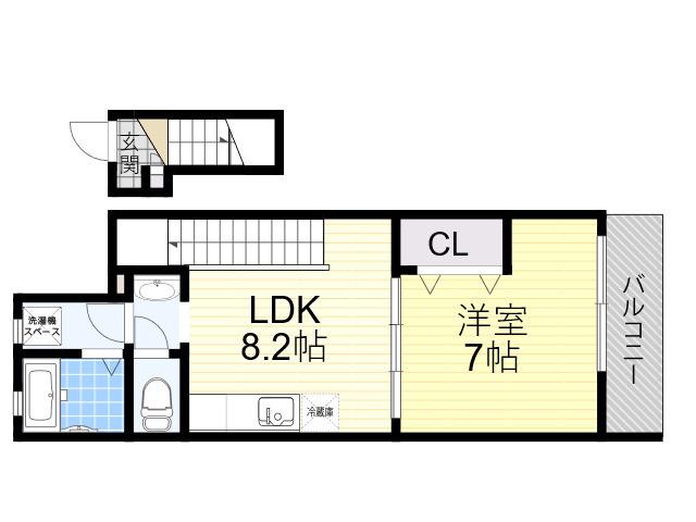メゾンアイリス Ⅱ(1LDK/2階)の間取り写真