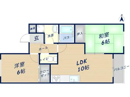 ヴィラヨシタ(2LDK/2階)の間取り写真