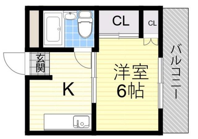 花園グレースマンション(1K/3階)の間取り写真