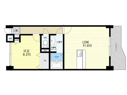 ジャン・ボヌール(1LDK/4階)の間取り写真