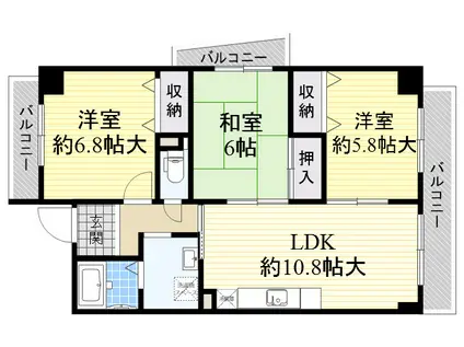 スピカ リヴェルテ(3LDK/3階)の間取り写真