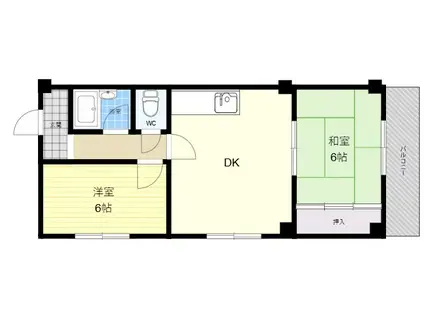 ハイムリップルパートⅤ(2DK/4階)の間取り写真