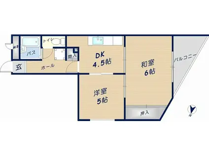 ハイムリップルパートⅤ(2DK/3階)の間取り写真