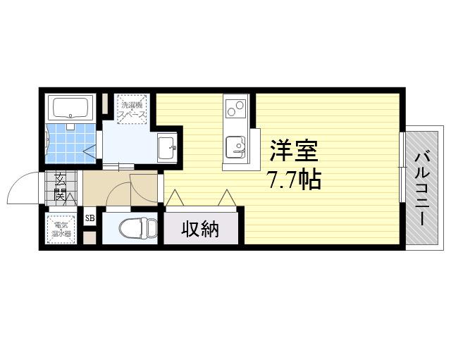 CASA SUNSHINE(ワンルーム/2階)の間取り写真