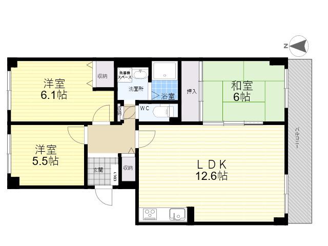 フォルム石切さくら坂(3LDK/8階)の間取り写真