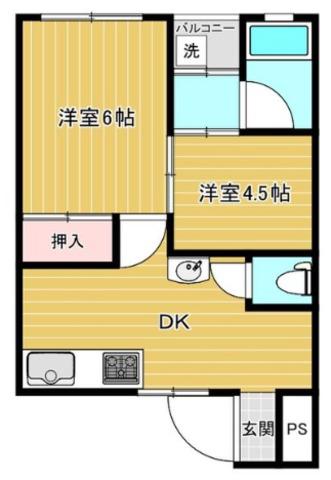 本町ビル(2DK/3階)の間取り写真