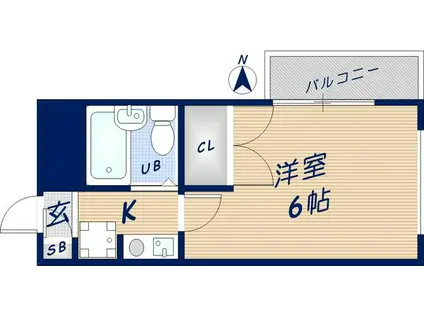 オーキッド新石切(1K/1階)の間取り写真