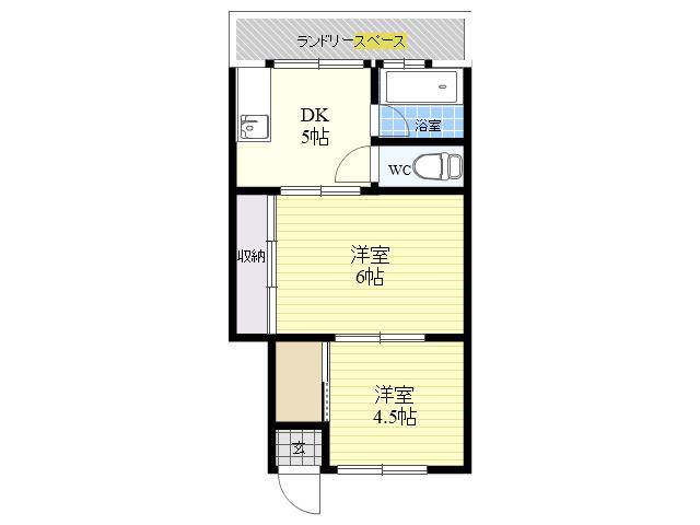 市冨ハイツ(2DK/1階)の間取り写真