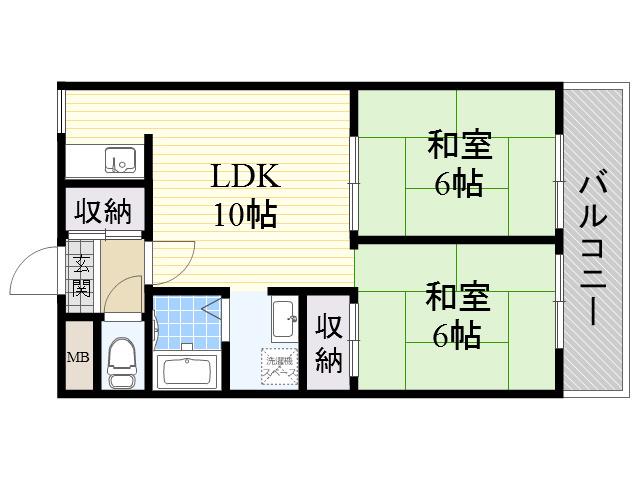 ル・ボオン21(2LDK/1階)の間取り写真
