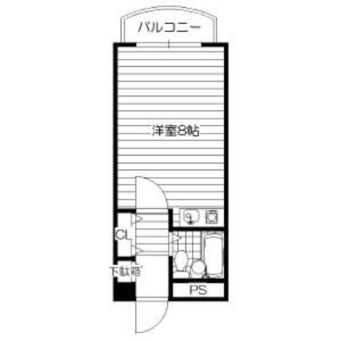 東大阪レジデンス(ワンルーム/1階)の間取り写真