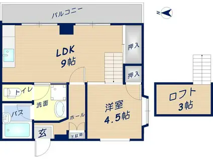 グレイスコーポ(1LDK/3階)の間取り写真